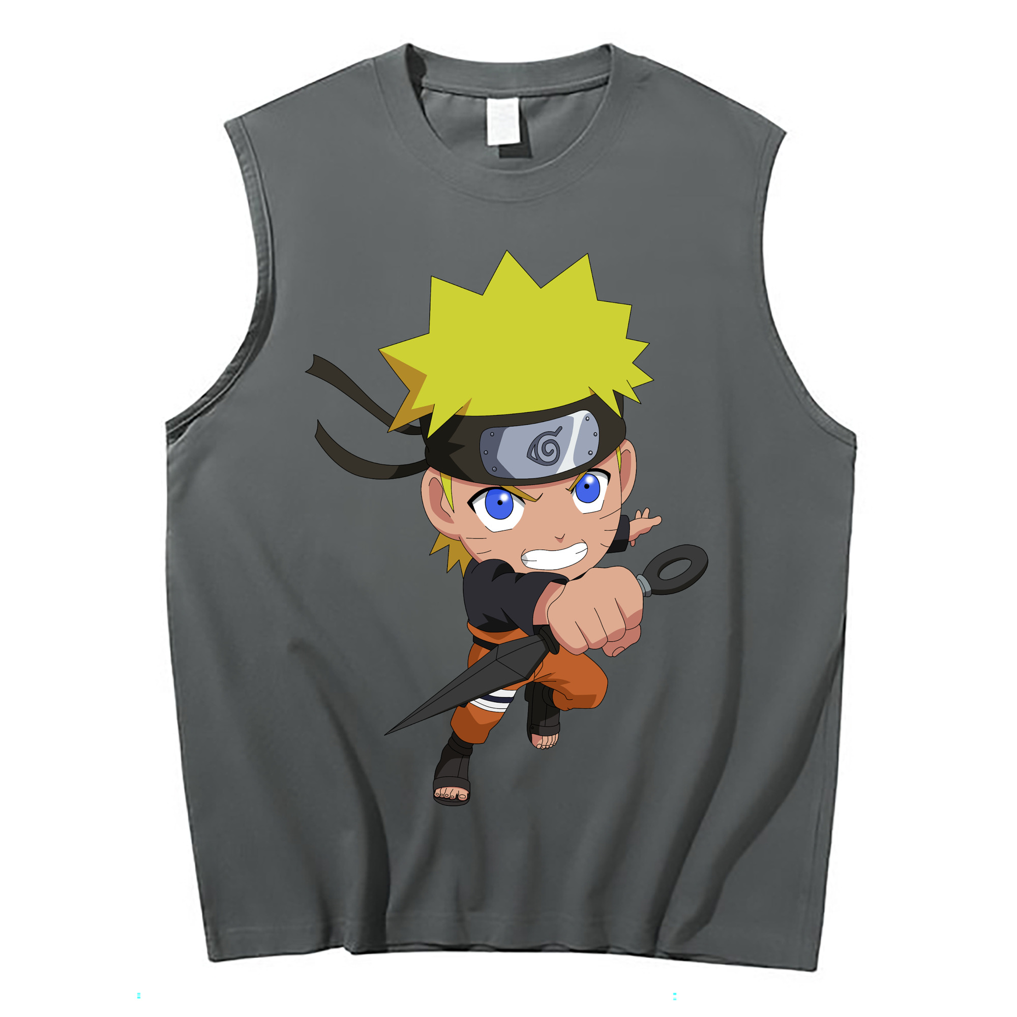 （画像用） NARUTO -ナルト- うずまき ナルト Uzumaki Naruto コットン100％タンクトップ（フロントプリント）